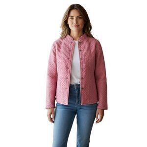 kiko Jacket Women’s Size XL Light Pink 100% silk with Pockets Vintage #100